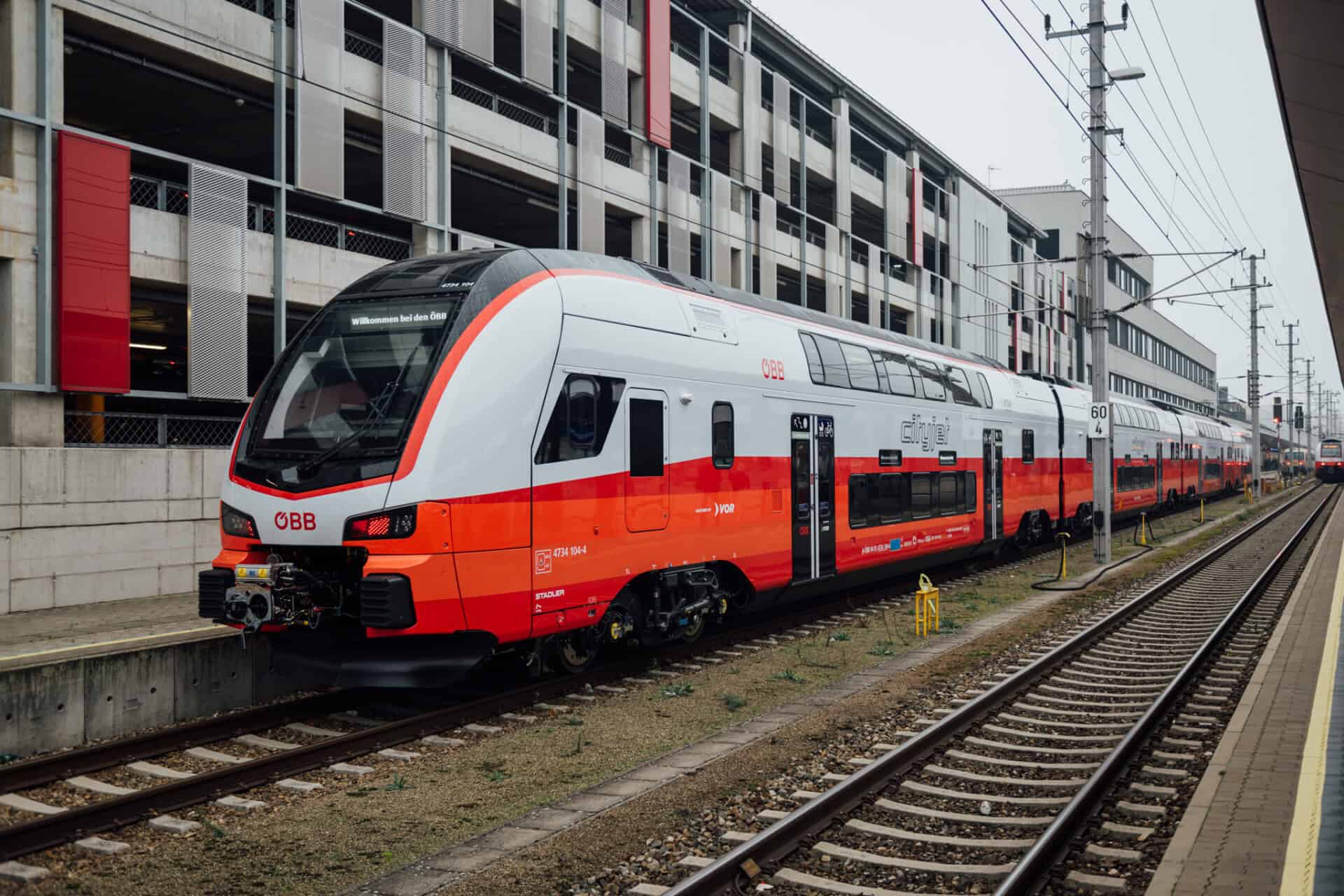 Die neue ÖBB Cityjet Doppelstock-Garnitur bei der Erstpräsentation in St. Pölten