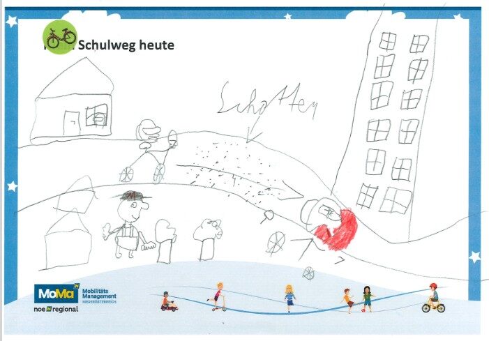 ZEichnung Schulweg heute